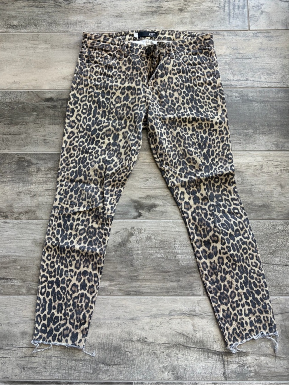 Leopard Print Women’s Jeans - Beige/Black